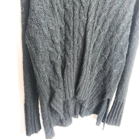 Altar'd State Chunky Cable Knit V Neck Tunic Sweater Medium Boho - Picture 4 of 9